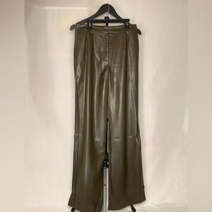 Faux Leather High Waisted Relaxed Trouser